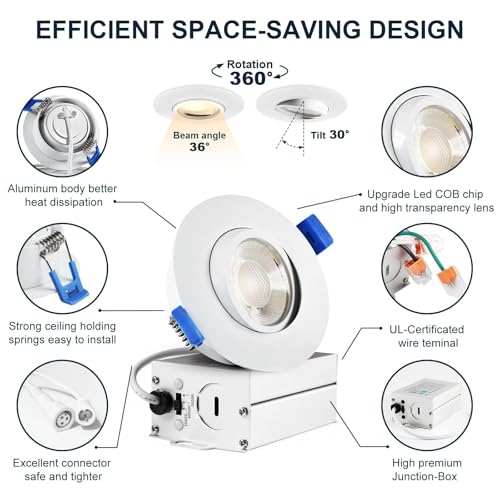 8 Packs 3 Inch led recessed Light (8 Count)