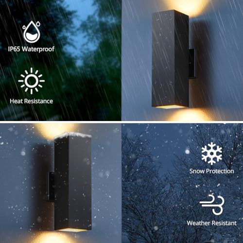 Dusk to Dawn Outdoor Wall Lights Modern Sconce (2 Count)
