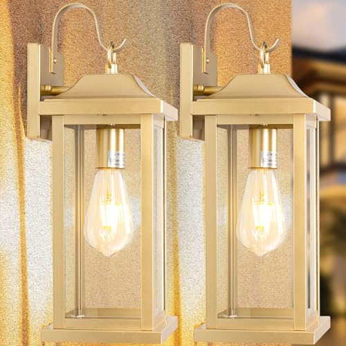 17 Inch Large Gold Outdoor Sconces Wall Lighting 2 (2 Count)