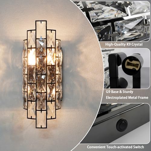 Black Crystal Wall Sconce