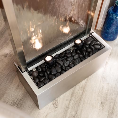 68" H Freestanding Modern Waterfall Fountain