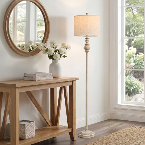 64.25" Farmhouse Floor Lamp for Living Room (Antique Gray)