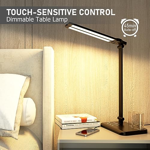 Dimmable LED Desk Lamp with USB Charging Port