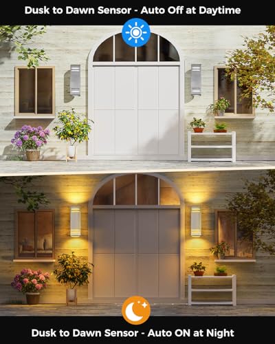 Dusk to Dawn Outdoor Wall Lights (2 Count)