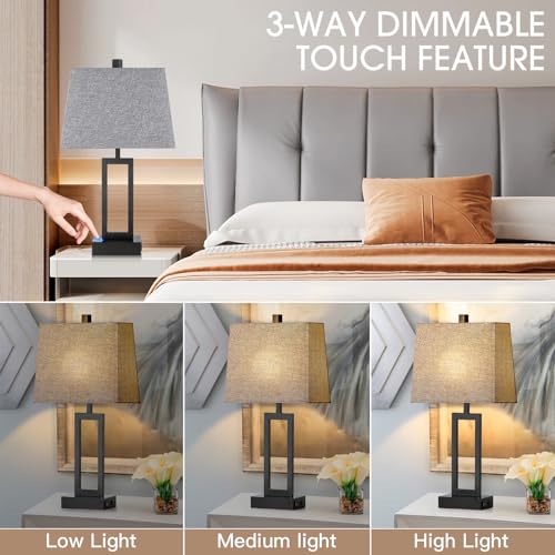 23.5" Touch Control Table Lamps Set of 2 (2 Count)