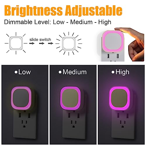 2 Pack Pink Night Light Plug into Wall (2 Count)