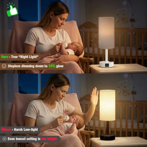 White Touch Bedside Lamp for Bedroom