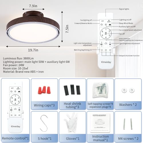 Bladeless Ceiling Fans with Lights and Remote