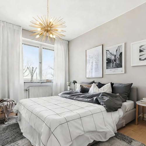 24in 9 Lights Gold Sputnik Chandelier Mid