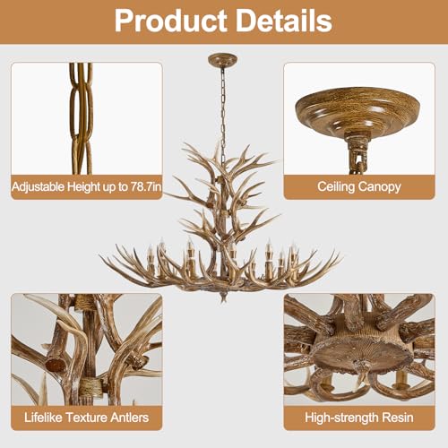 Antler Chandelier 12 Light