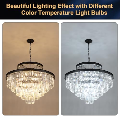 35" Large Black Crystals Chandelier 6