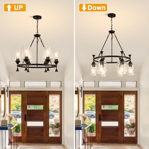 25" Modern Black Chandelier for Dining Room