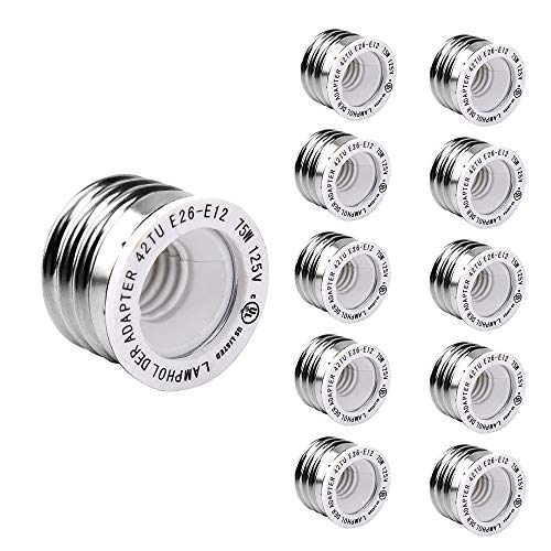 UL Listed E26 to E12 Adapter (10 Count)