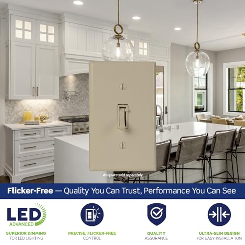 Toggle Slide LED Advanced Dimmer Switch for 150W Dimmable LED