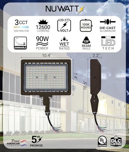 90W Outdoor LED Flood Lights Bronze