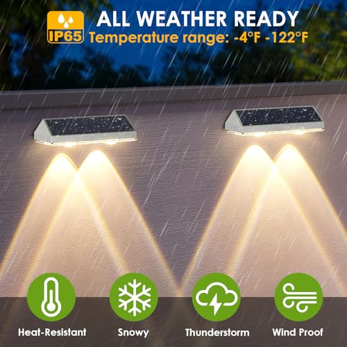 Solar Fence Lights Outdoor (8 Count)