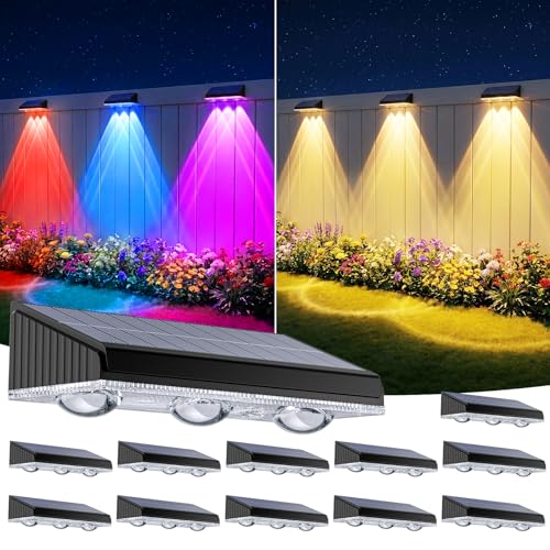 Solar Fence Lights Outdoor 12 Pack