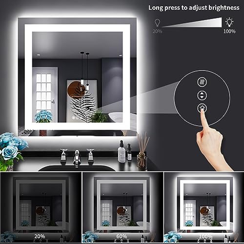 38"X38" LED Bathroom Mirror with Lights