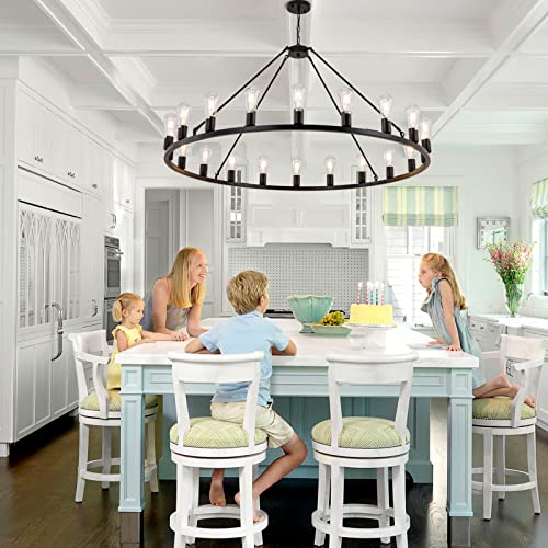 48” 20 Light Extra Large Wagon Wheel Chandelier