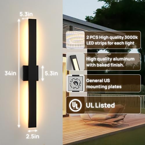 34 Inch Outdoor Wall Lights