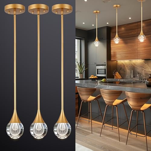 Gold Pendant Lights Kitchen Island (3 Count)