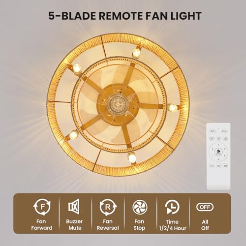 Boho Ceiling Fans with Lights (20 inch)