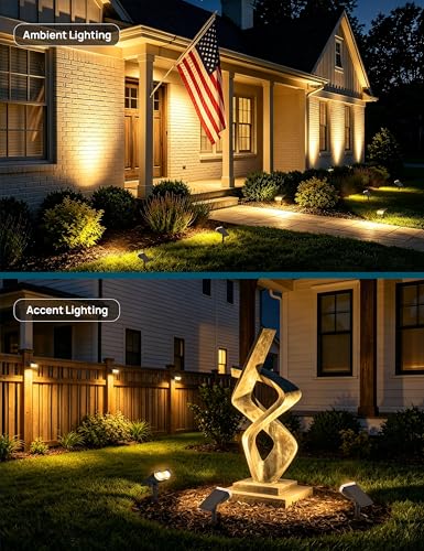 Solar Lights Outdoor Waterproof LED Spotlights Warm White 6 Pack (6 Count)