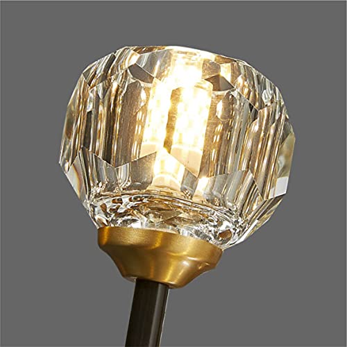Postmodern K9 Crystal Wall Lamp Simple Modern Creative Wall Sconces Black Finish Plus Long Diamond Wall Lighting Fixtures for Living Room Dining Room Corridor Bedroom