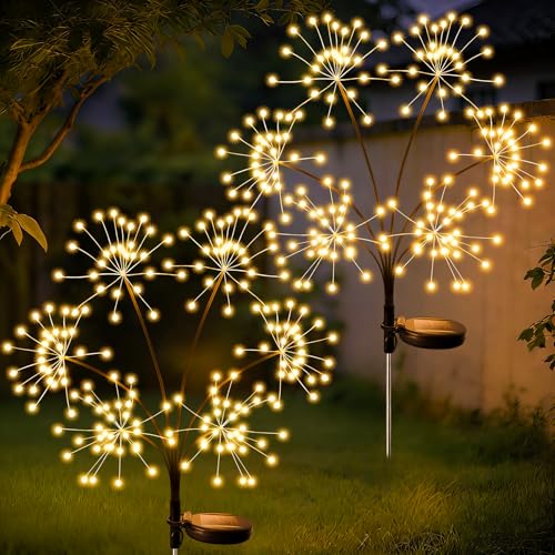 2 Pack Solar Garden Lights Outdoor Waterproof (2 Count)