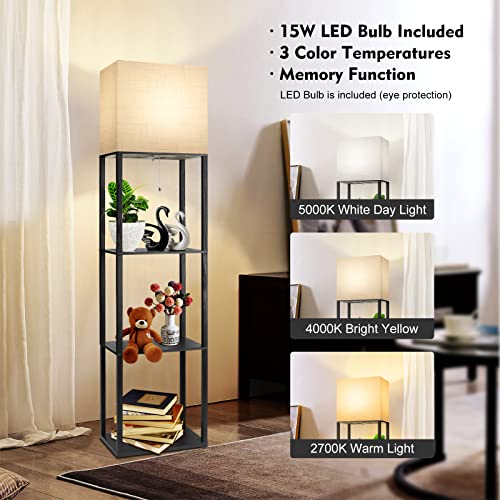 Plus Floor Lamp with Shelves