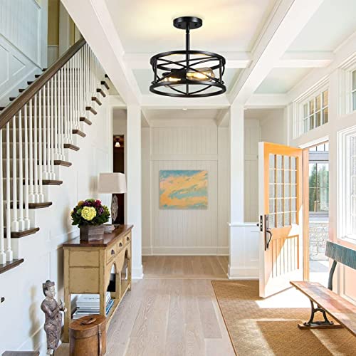 Farmhouse Semi Flush Mount Ceiling Light Fixtures
