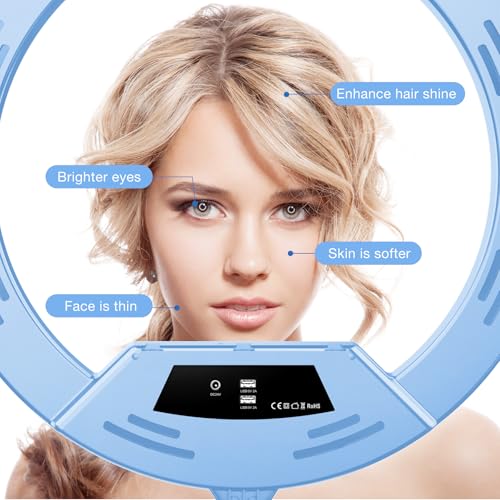 Blue 22" Ring Light for iPad iPhone with 75" Tripod Stand Barber