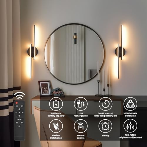 Rechargeable Battery Operated Wall Sconce Set Of Two (2 Count)