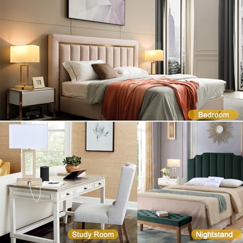 Set of 2 Table Lamps with Dual USB Ports (2 Count)