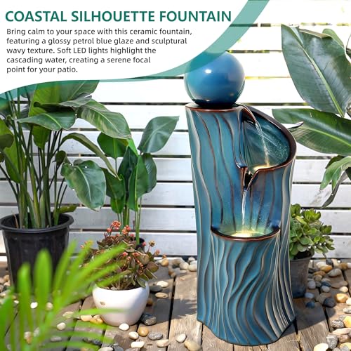 32" H Ceramic Outdoor Water Fountain