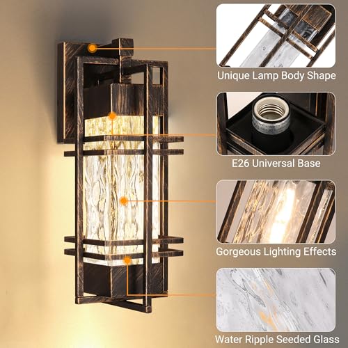15" Outdoor Porch Light Fixtures Wall Mount (2 Count)