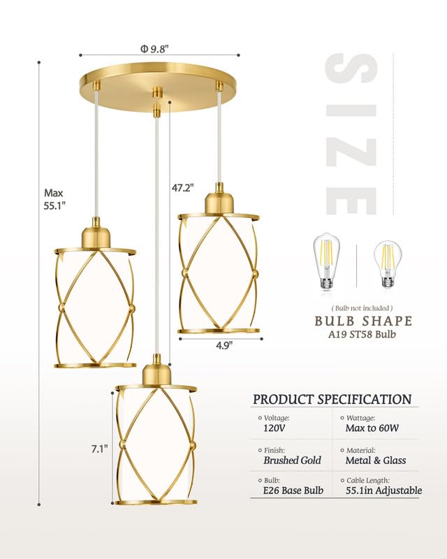 Brushed Gold Pendant Light Fixtures