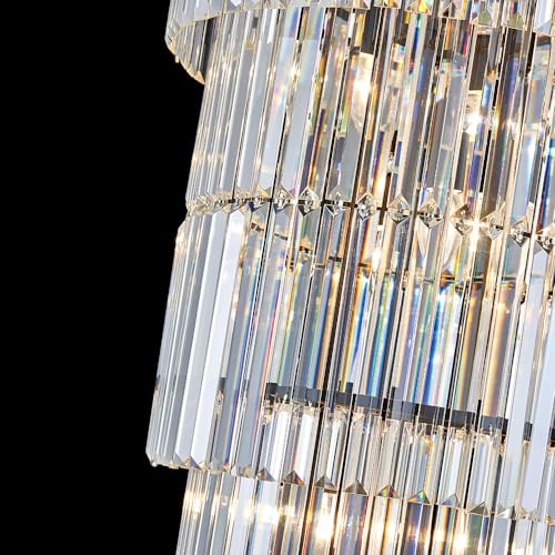 Luxury Modern Long Staircase K9 Chandeliers Black Top Design 10