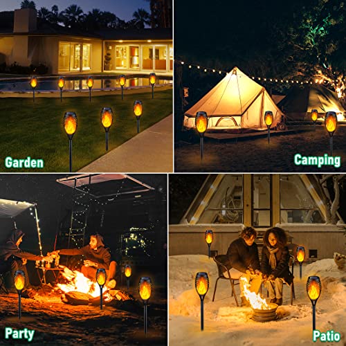 Solar Torch Light with Flickering Flame for Halloween Decorations (6 Count)