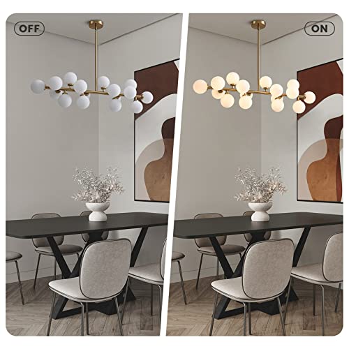 Mid Century Modern Gold Chandelier Rectangle Pendant Fixtures Linear Sputnik Chandeliers for Kitchen Island Dining Room Over Table