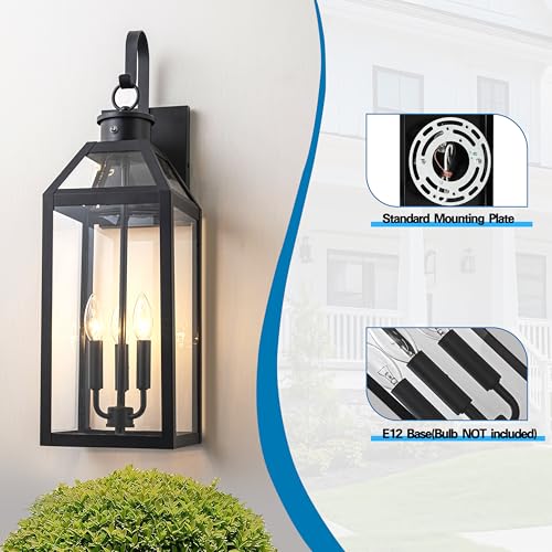 26" Large Dusk to Dawn Outdoor Wall Light (2 Count)