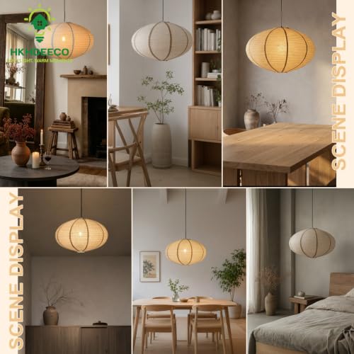 20 Inch Oval Linen Pendant Light Shade