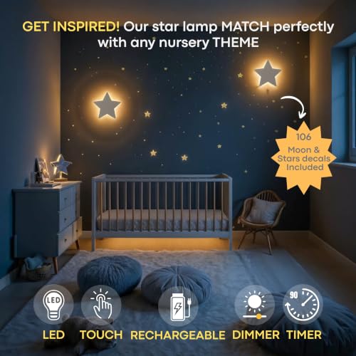 Star Night Light for Moon and Stars Decor