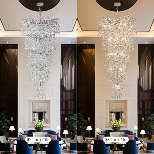 118" Large Crystal Chandelier for High Ceiling