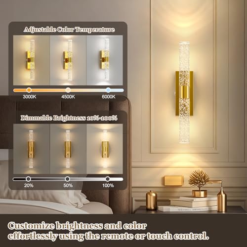 21 Inch Battery Operated Wall Sconces Set of two with 20000mAh Battery (2 Count)