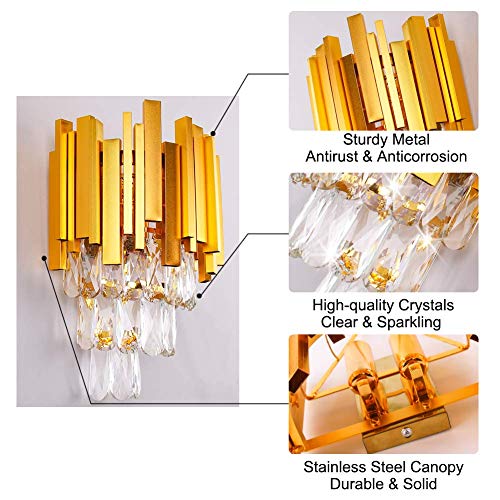 Crystal Wall Sconce Lights 3 Tiers Crystal Wall Lamp