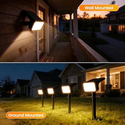 Upgraded Solar Spot Lights Outdoor IP67 Waterproof 8 Pack (8 Count)
