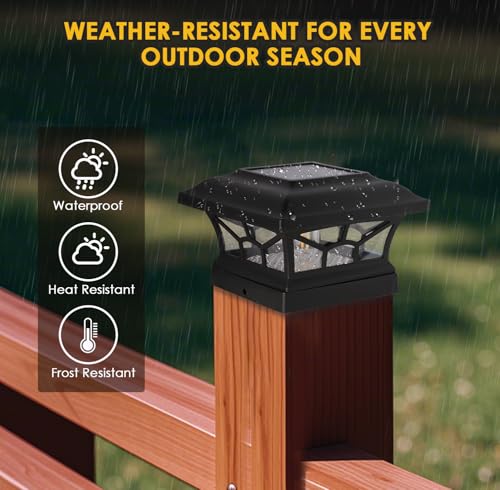 8 Pack Solar Post Cap Lights Outdoor Waterproof