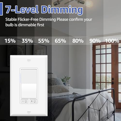 5 Pack Dimmer Light Switch for Dimmable LED Light (5 Count)