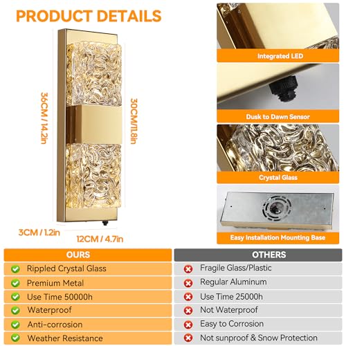14.2" Dusk to Dawn Exterior Wall Light